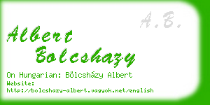 albert bolcshazy business card